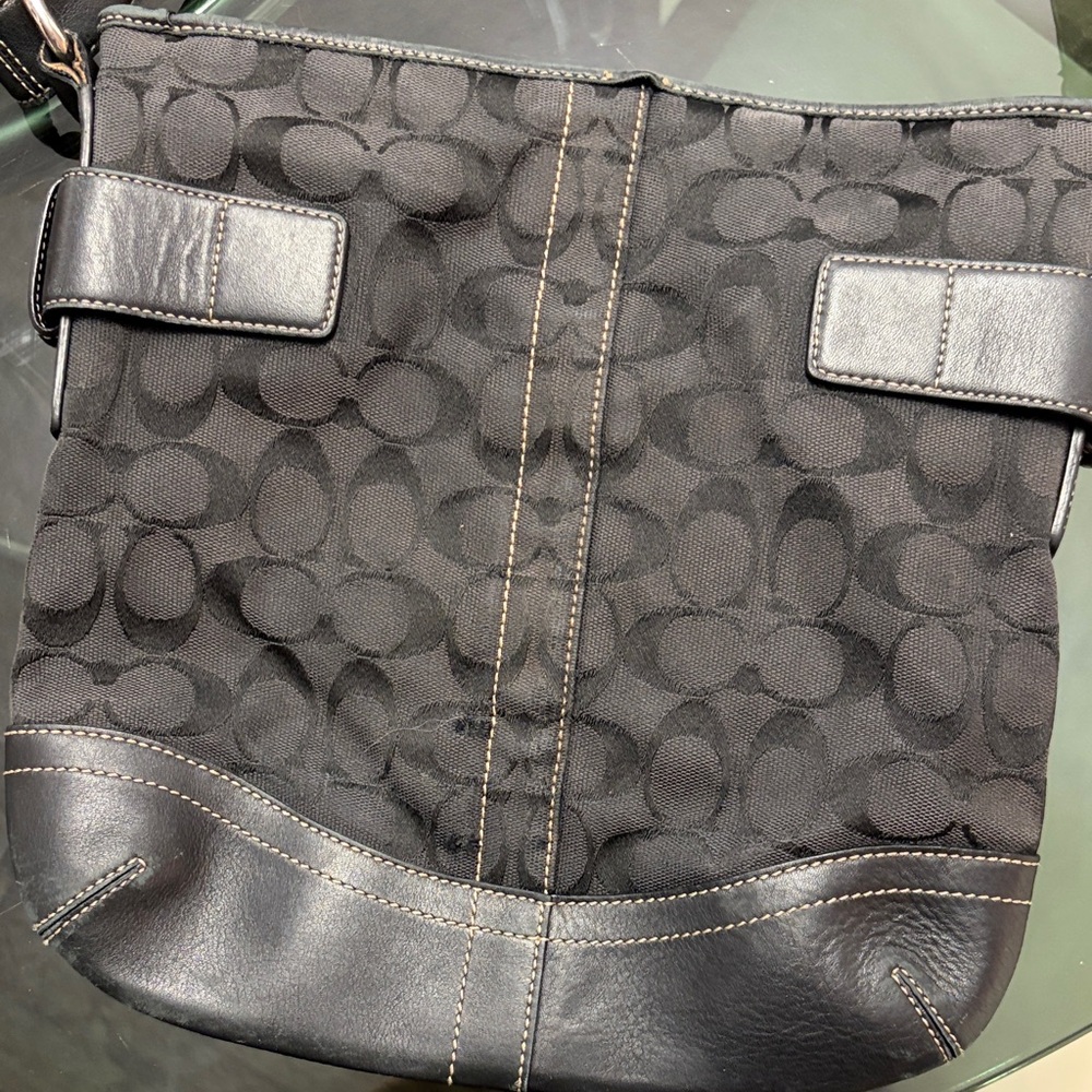 Coach Vintage Style 3574 Black Signature Designer Shoulder Bag or Crossbody - Picture 7 of 9